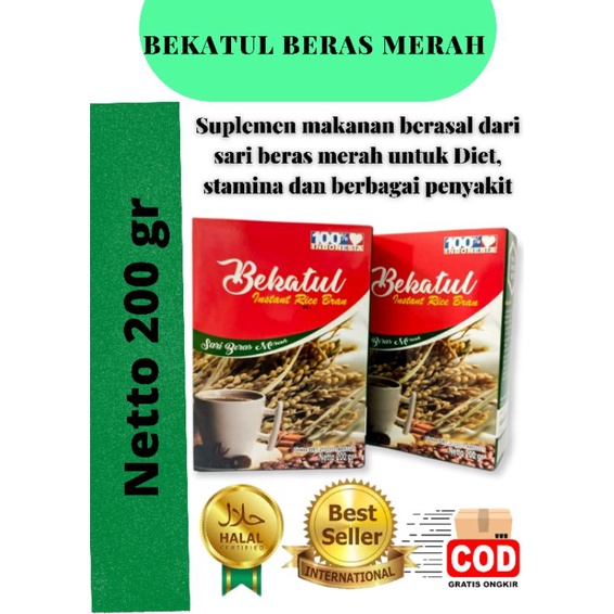 

BEKATUL BERAS MERAH TINGGI SERAT FIBER 200gr - INSTAN RICE BRAN