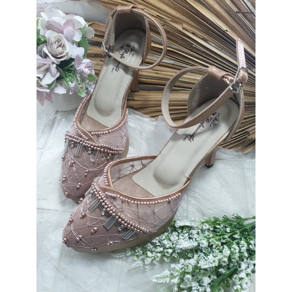 sepatu Cindy rosegold tinggi 9cm lancip