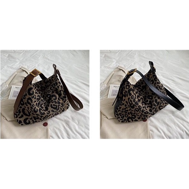 BJ15543 - BLACK/COFFEE - TAS BAHU SHOULDERBAG LEOPARD WANITA FASHION IMPORT MODIS ELEGAN TERMURAH TERLARIS TERBARU BAGSTORE JAKARTA TAS BATAM EL5543 LT2013 GT1913 BQ3429