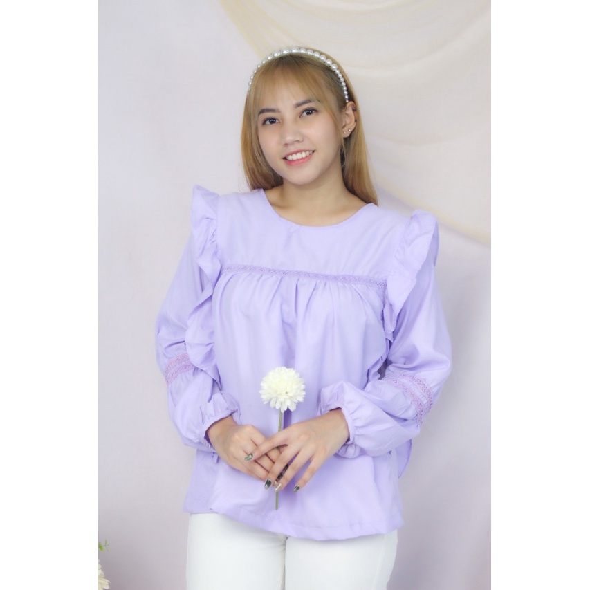 BEFAST - ZRX Blouse GHIFA / Saka Blouse / Blouse  Wanita Kekinian / Blouse Unik Polos / Blouse Kantor