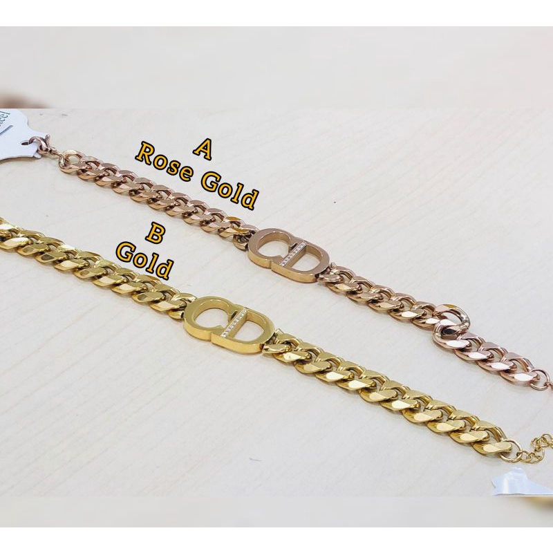 JTAMK32 Gelang tangan dewasa rantai titanium model Dior CD