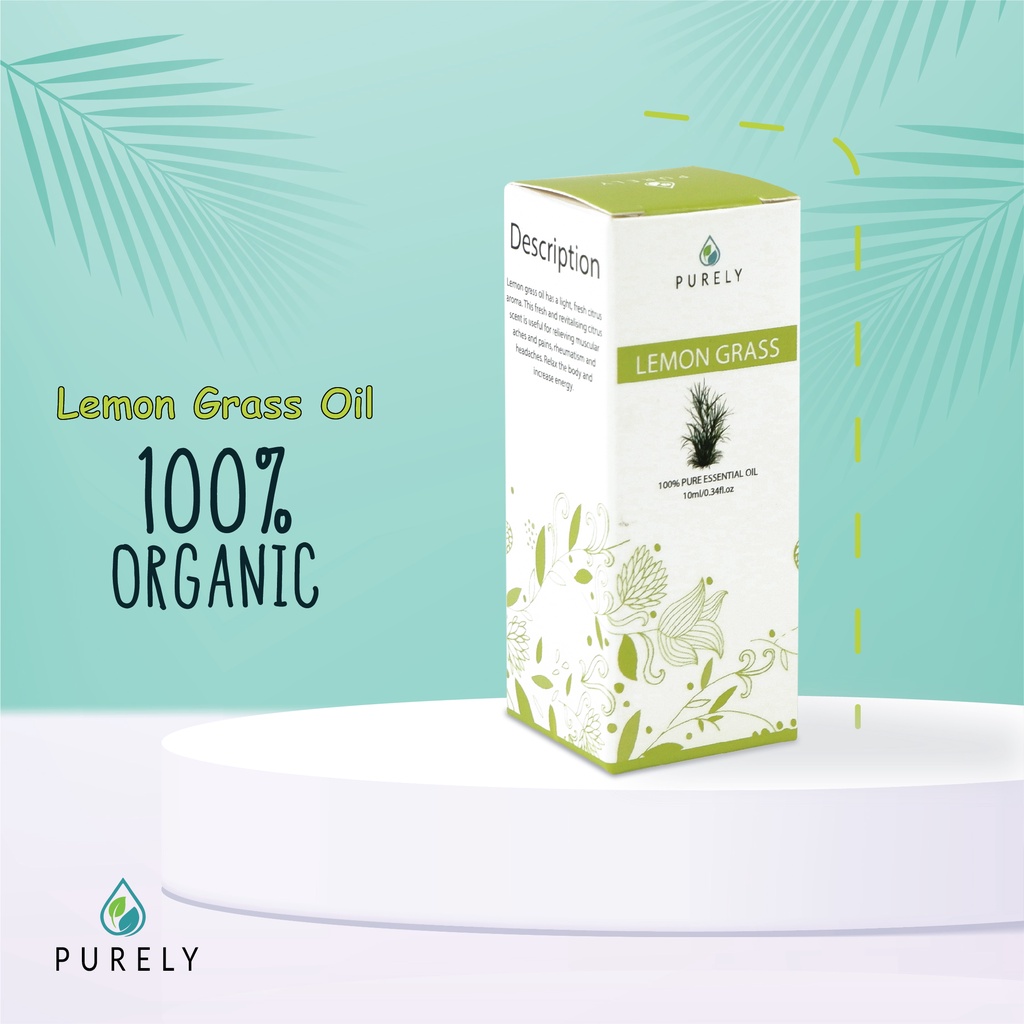 PURELY Lemon Grass essential oil dapat digunakan oleh anak-anak dan ibu hamil, Therapeutic-Grade 10m