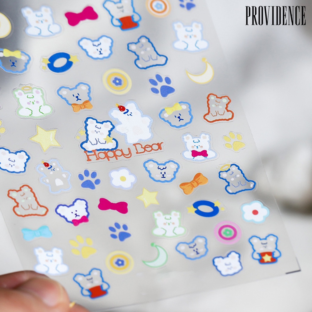 Providence Cartoon Sheep Nail Stickers Embossed Cute Cute Small Bear Nail Cartoon Animals Stickers for Manicure