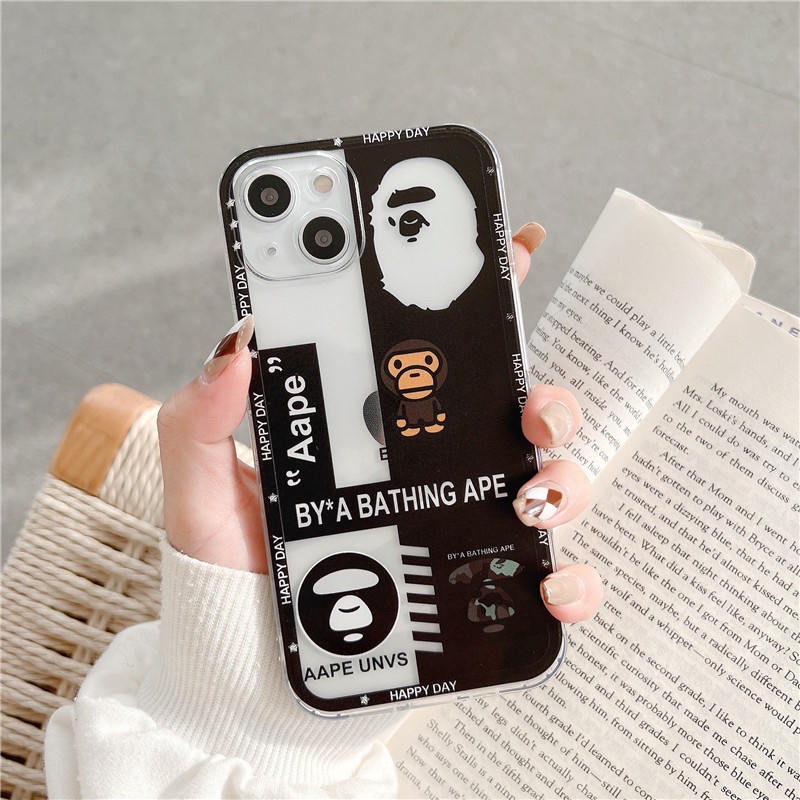 Violent bear Joint name Ape man Phone Case iPhone 11 12 13 Pro Max 7 8 Plus X XR XS transparent Straight edge Soft TPU Casing