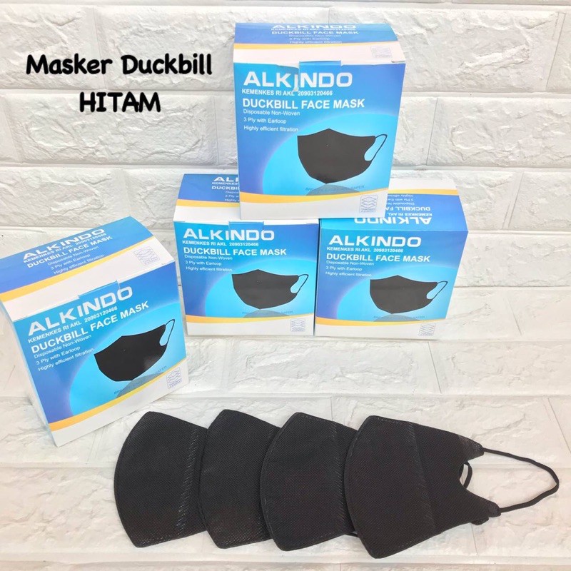 MASKER DUCKBILL 3PLY EARLOOP PUTIH HITAM WARNA / MASKER MURAH