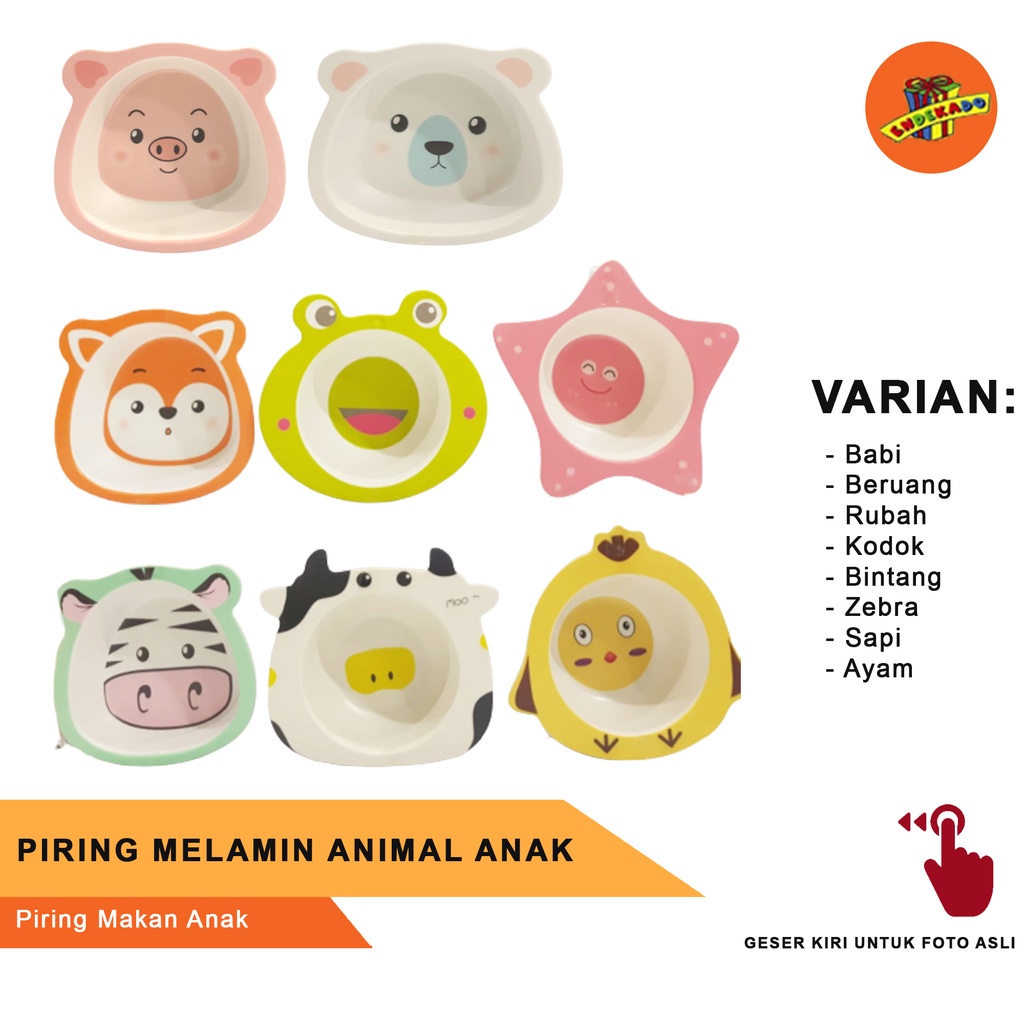 PIRING MAKAN MELAMIN ANIMAL ANAK - Piring Makan Anak