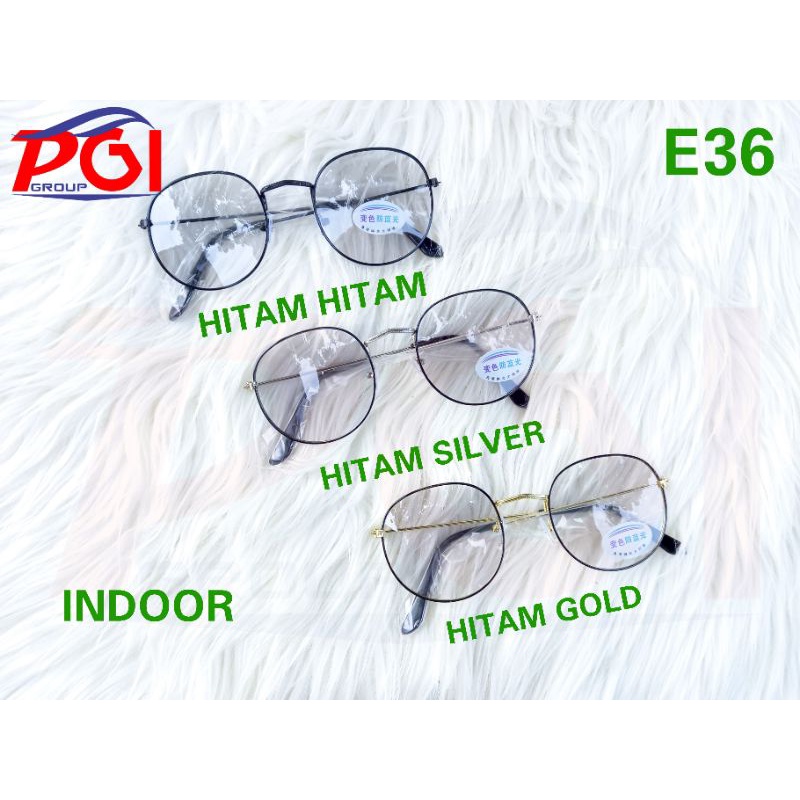 E ( E36 ) KACAMATA PHOTOCROMIC BENTUK OVAL 3 IN 1 ( KACAMATA SAJA )