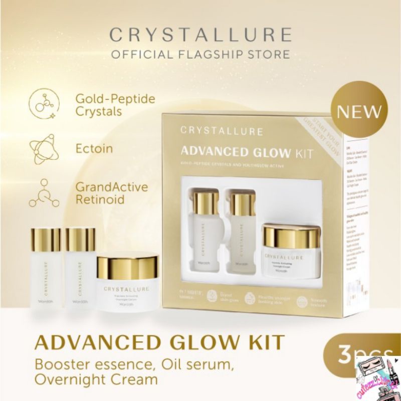 ☃Cutezz_Ching1☃ Wardah Crystallure Advanced Glow Kit-Antiaging untuk kulit glowing