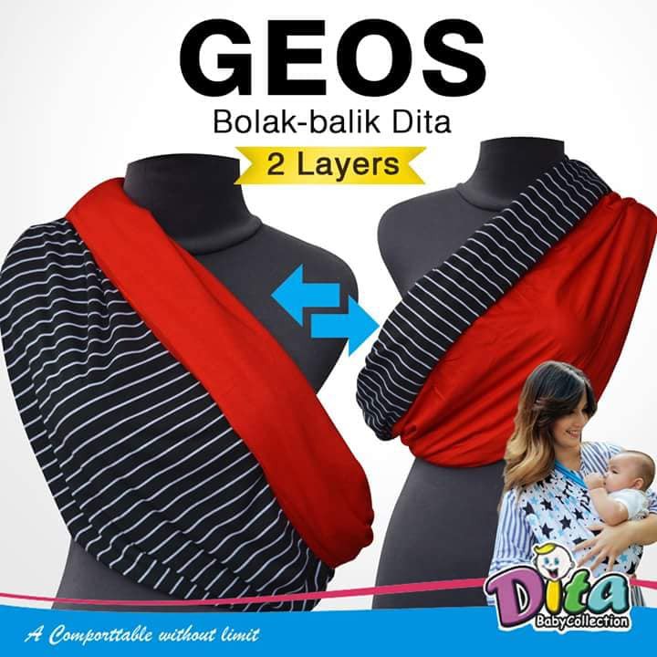 Geos Bolak balik SALUR POLOS, geosmurah, grosir geos murah, geos dita, GENDONGAN BAYI