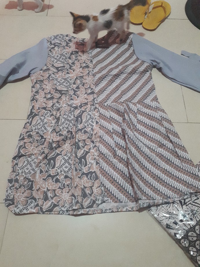 Tey-17 Batik Wanita Asj Sa Hrb026 Kenongo Kemeja Tosca Pendek