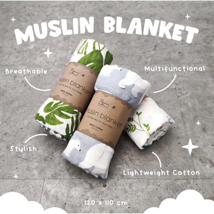 Baby Cotton Muslin Blanket - Swaddle Pattern | Bedong Muslin