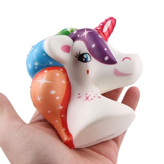  Mainan Squishy Unicorn  Kepala Kuda Pony Horse Rainbow 