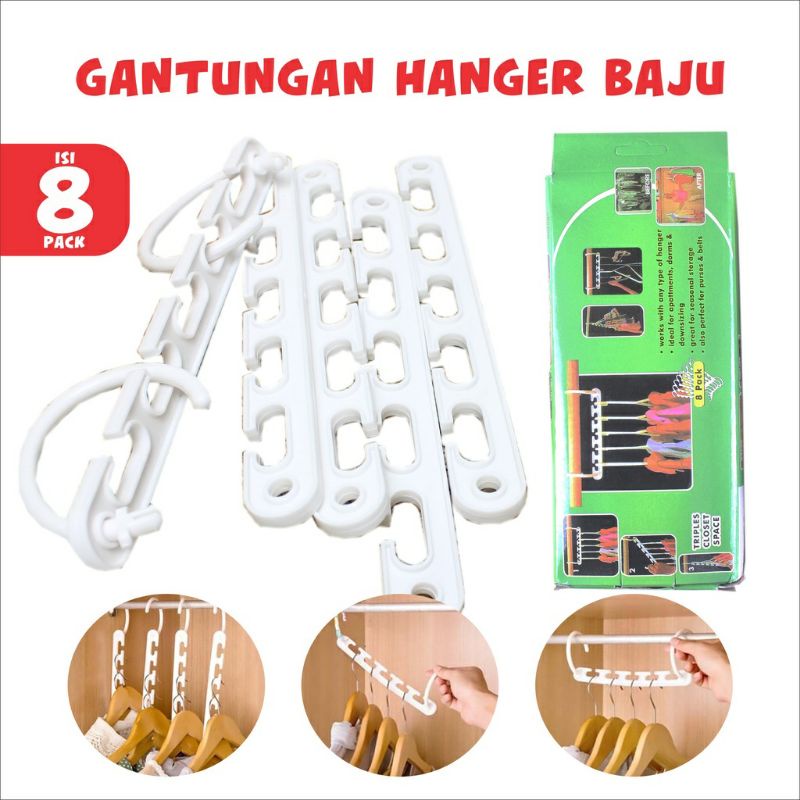 Hanger Baju Plastik / Hanger Plastik : Gantungan Baju Praktis Magic Hanger Multi Fungsi