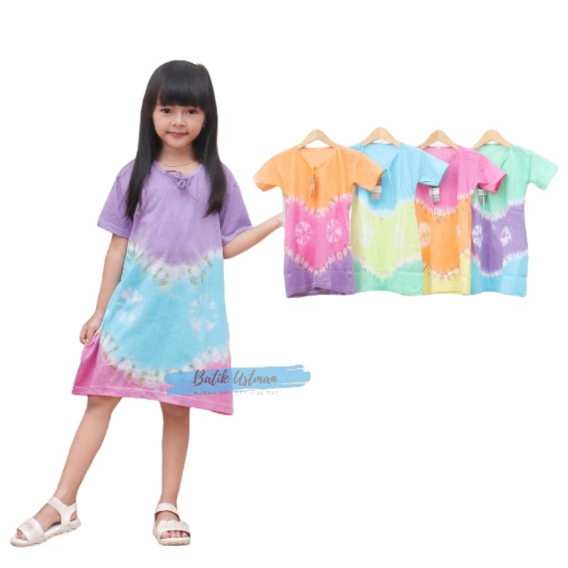 Daster Kaos Pelangi Anak Perempuan Usia 1-10 Tahun Dress Anak Anak Cewek