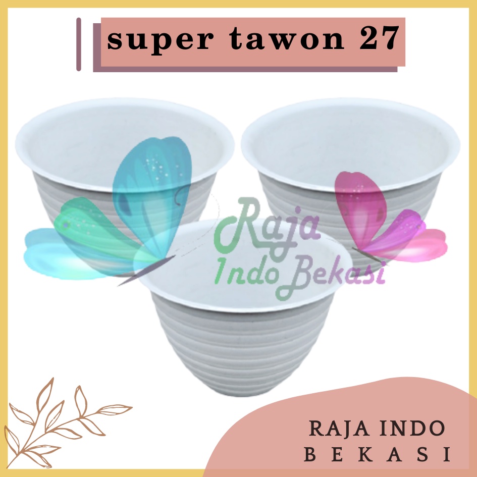 Pot Super Tawon 27 / Tatakan 25 Putih Pot Tawon 27 Cm Putih Bukan Pot Tawon Madu Jet Gusi 30 32 35cm