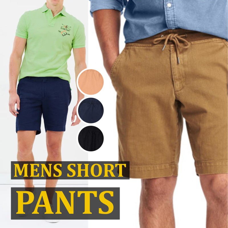  Celana  Pendek  Pria  Pinggang Karet Tali Mens Short Pants 