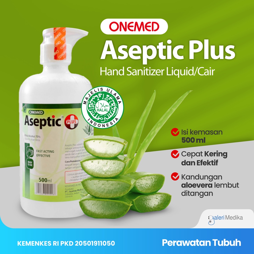 Onemed Aseptic Plus 500 ml - Hand Sanitizer Cair Standard Rumah Sakit