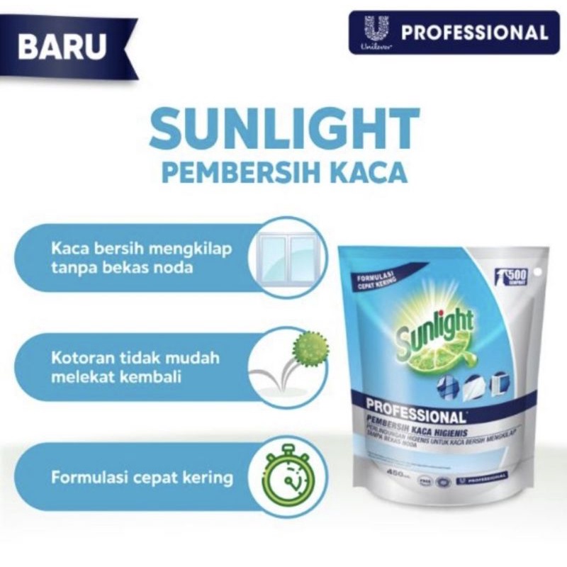 sunlight pembersih kaca higienis 450ml