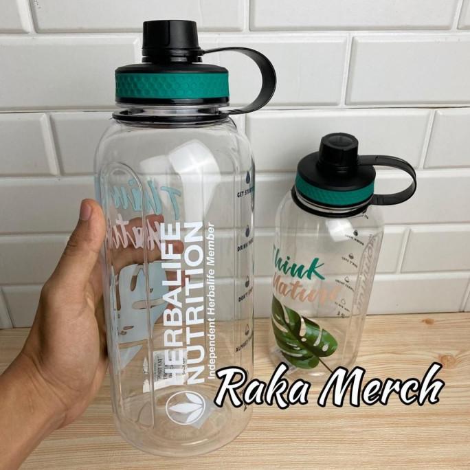 [Dn] Botol minum jumbo#herbalife ukuran 2 liter warna bening hijau