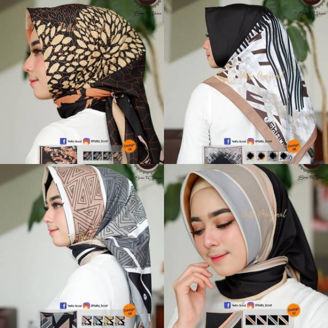 Jilbab Segiempat Shangrila Yeffa Scarf Murah / Hijab Kerudung Polycotton Shangrila Yeffa Square