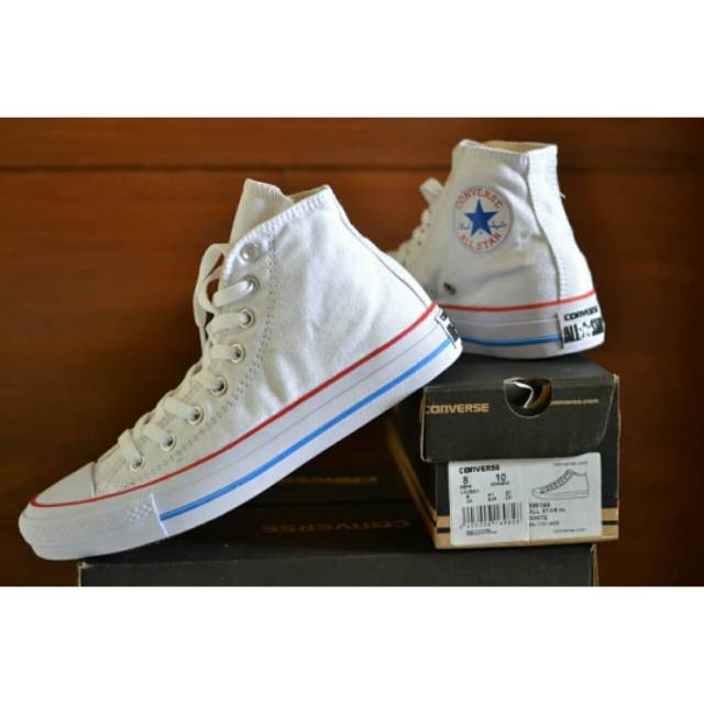 Sepatu Converse Allstar High Tinggi Full White Putih Polos Sneakers Casual Kerja Kuliah Terlaris