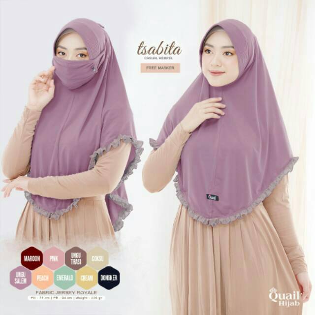 RESTOKK~ TSABITA HIJAB INSTAN ORIGINAL QUAIL HIJAB | HIJAB INSTAN RENDA REMPEL | HIJAB QUAIL | ORIGINAL TANGAN PERTAMA-3