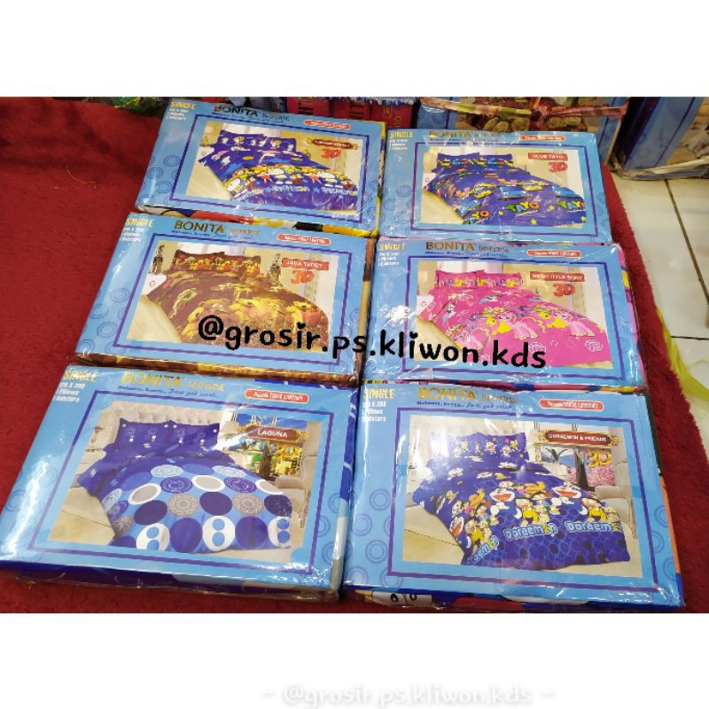 SPREI BONITA UKURAN 120x200 Bunga maupun Karakter