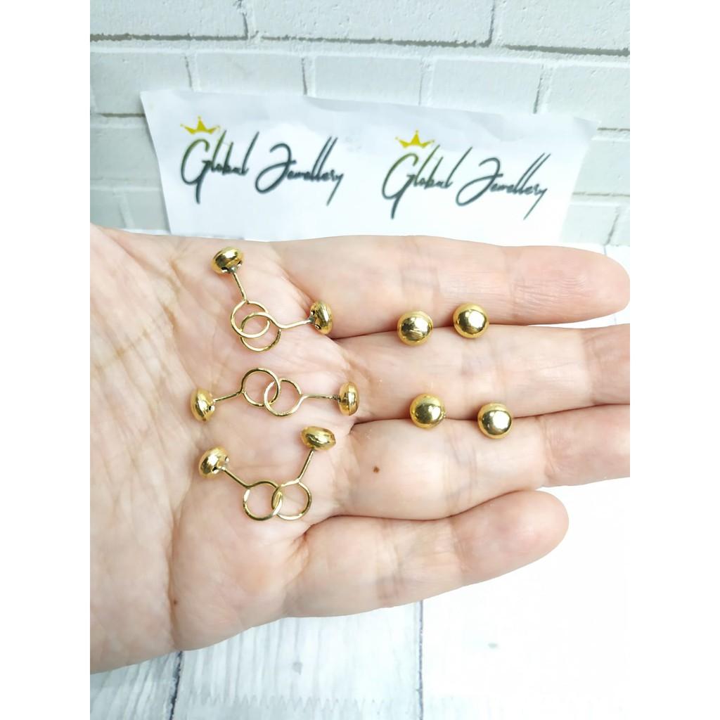 ANTING TOGE PENTOL GOLD PERAK ASLI S925 GLOBAL JEWELLERY CK047