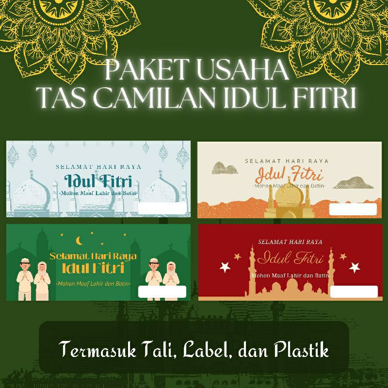 

(100 pcs) BARU!! Label dan Tas Bingkisan Lebaran Tanpa isi tas Parcel mini Bingkisan Idul Fitri