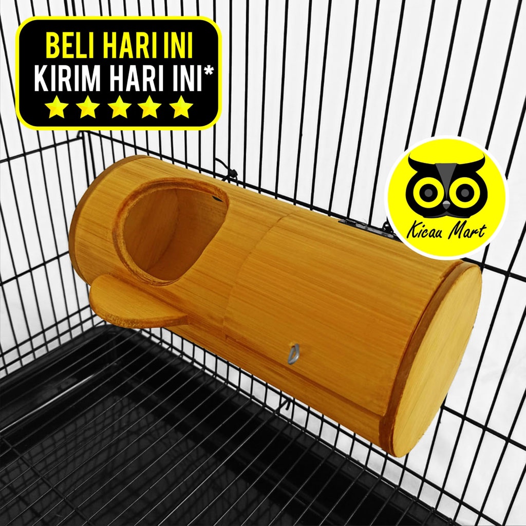 Glodok Bambu Pintu Sarang Susuh Bertelur Burung Lovebird Parkit Tempat Sarang Ternak Breeding Koloni Bertelur Kandang Burung Love Bird Kenari Hamster Sugar Glider