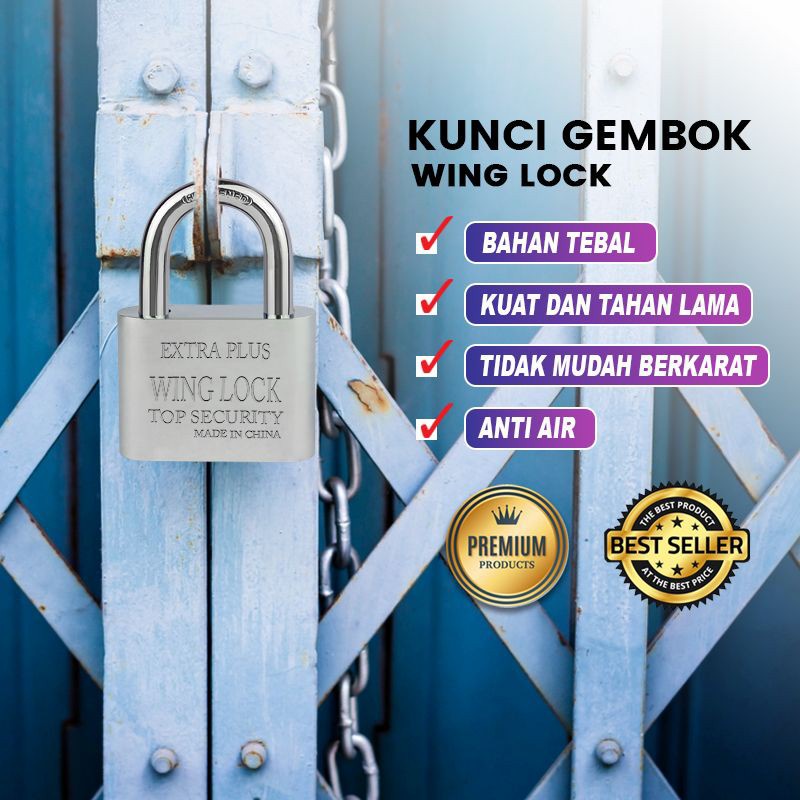 Kunci Gembok PENDEK 30mm 40mm 50mm 60mm WING LOCK