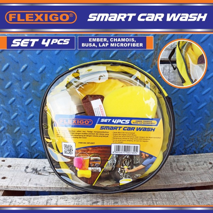 Perawatan Mobil Smart Car Wash / Flexigo Ember Lipat, Microfiber, Chamois, Busa