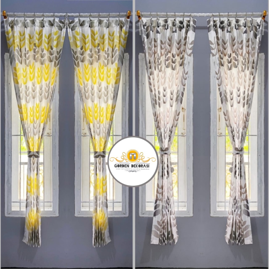 promo hordeng jendela minimalis plisket kawat S Gorden Blackout dan satin bridal Pink Coklat Hijau A