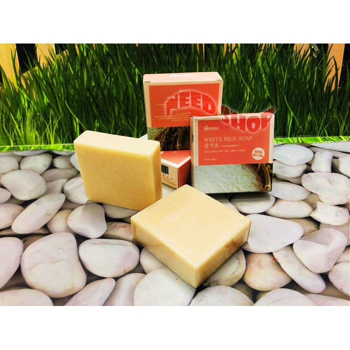 

WHITE RICE SOAP WITH SCRUB / SABUN HANASUI BERAS ORIGINAL BPOM