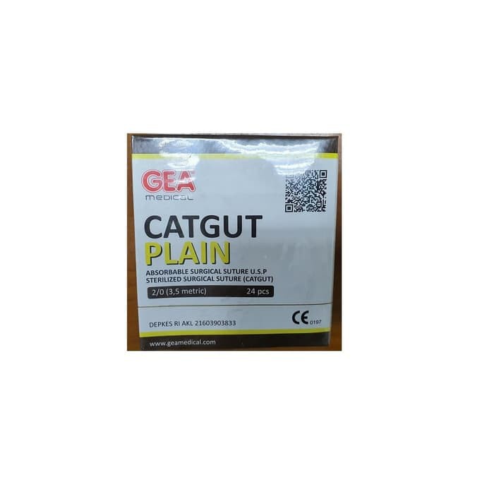 

GEA MEDICAL Catgut Plain 20 35 Metric Jarum 1 Box isi 24pcs YPG_46