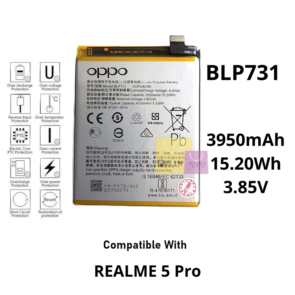 (P) Batre Battery Baterai Original Oppo BLP731 Realme 5 Pro