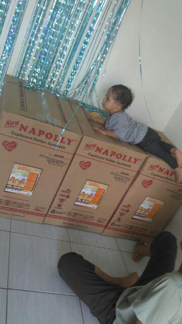 Lemari Plastik 4 Susun + Laci Rotan Napolly / Crs Mu 48 D (promo Harga)