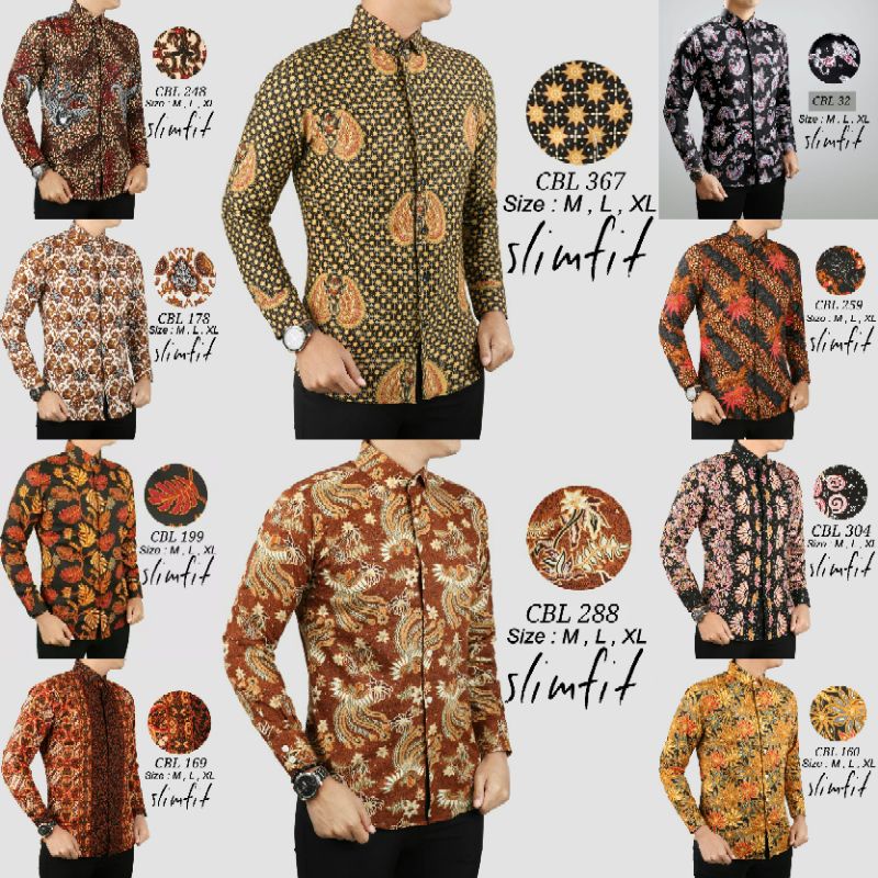 Baju Batik Pria Slim Fit Lengan Panjang OnlyM Colin Dion
