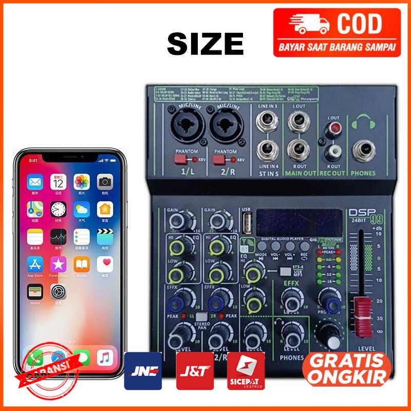 USB Audio Mixer Bluetooth Karaoke 4 Channel 99 DSP Effects