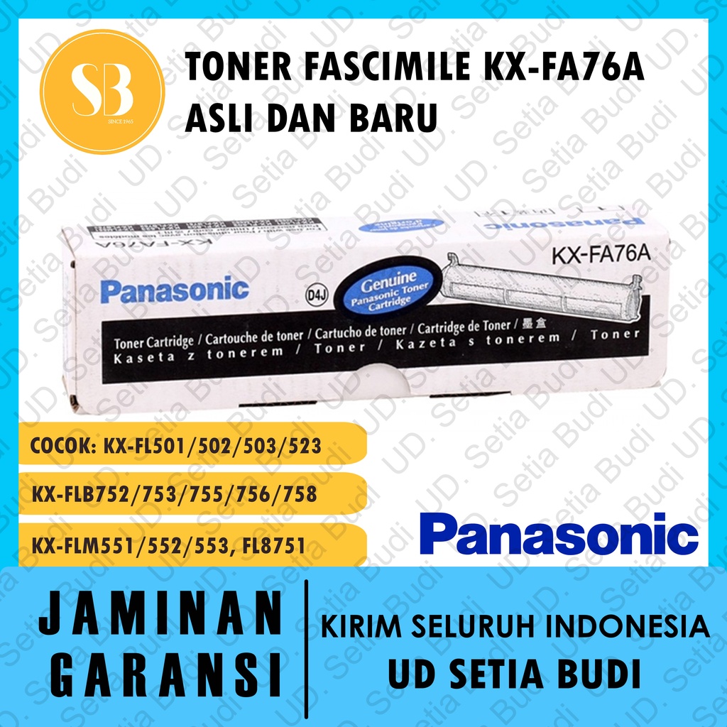 Toner Fax Panasonic KX-FA76A Toner Cartridge Facsimile Baru dan Asli