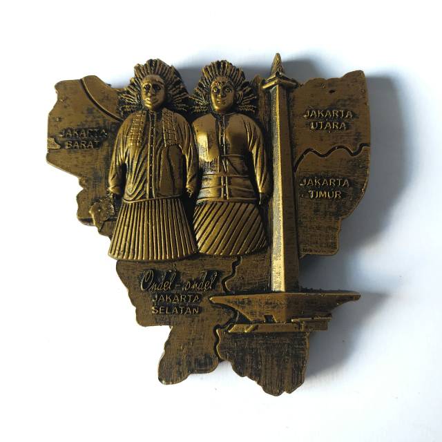 SOUVENIR MAGNET KULKAS ONDEL-ONDEL DAN TUGU MONAS JAKARTA INDONESIA - DEKORASI RUMAH
