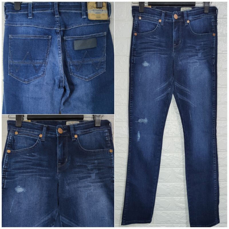 Wrangler Bryson Ripped Jeans Skinny Dk Blue