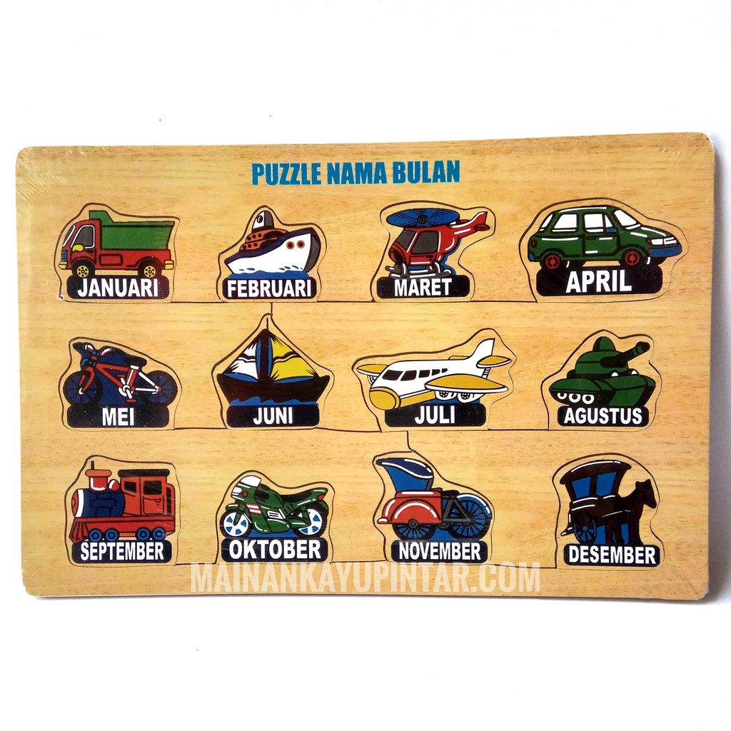 Puzzle Kayu Nama Bulan