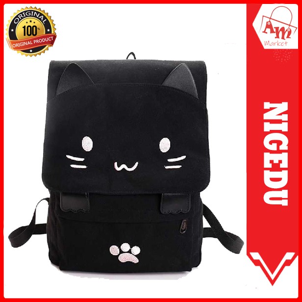 NIGEDU Tas Ransel Wanita Model Cat Cartoon - BB637 AM