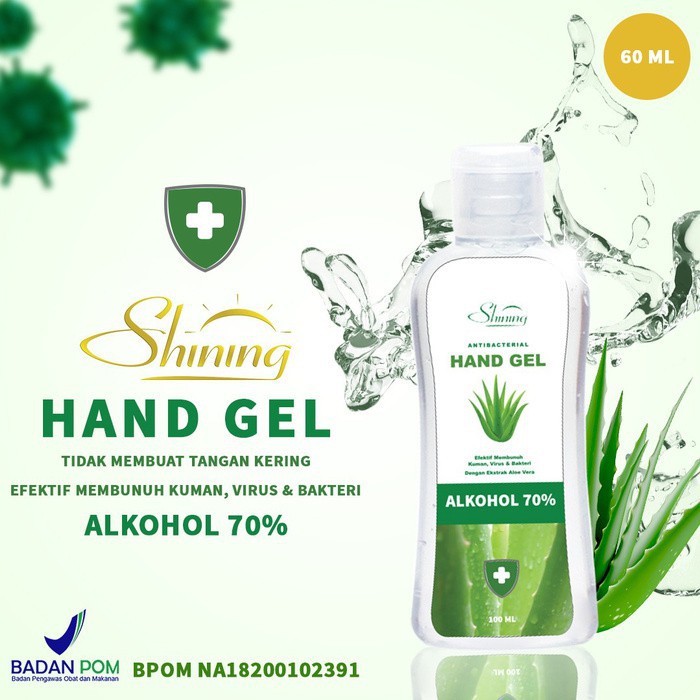 ✨ AKU MURAH ✨Shining Hand Gel 60ml with Aloe Vera / Hand Sanitizer