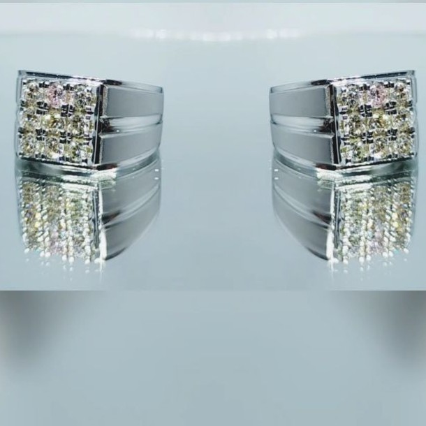 cincin ring perak silver pria elegan berlian asli natural banjar - intan