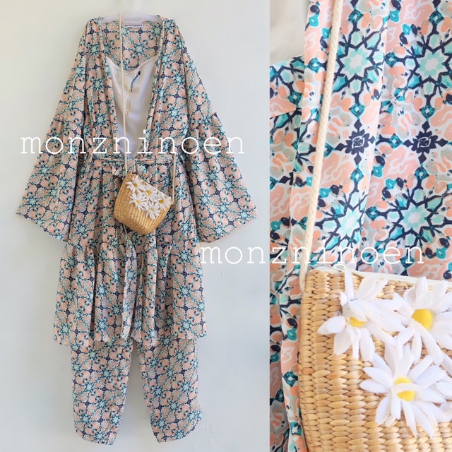 Blue santorini boho kimono