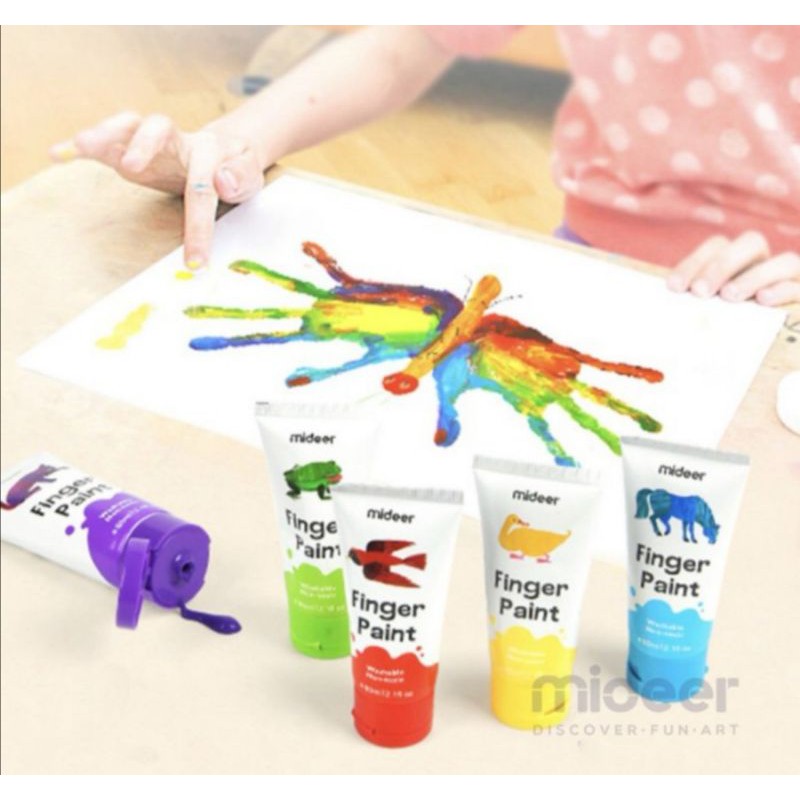 

mh Mideer Finger Paint Washable Non-Toxic 8 Tube