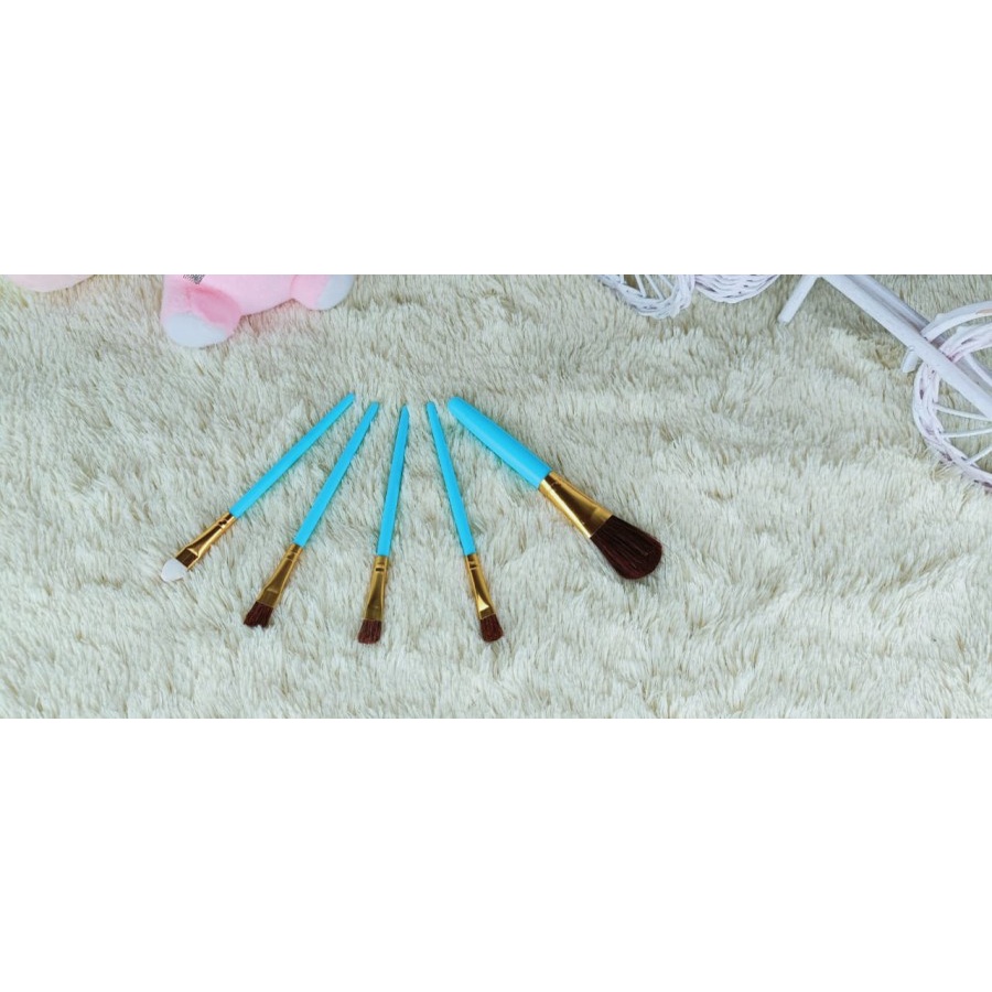 BRUSH MAKE UP SET ISI 5 PCS/ KUAS MAKE UP ISI 5 PCS/ MAKE UP BRUSH WAJAH ISI 5 PCS WARNA RANDOM