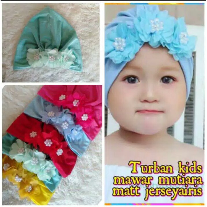 Turban anak bayi 3 BUNGA/kerudung anak terbaru/hijab anak bayi